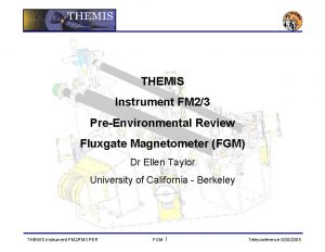 THEMIS Instrument FM 23 PreEnvironmental Review Fluxgate Magnetometer