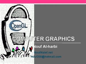 COMPUTER GRAPHICS TA Nouf Alharbi Nouf Naief net