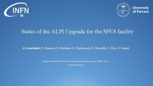 Status of the ALPI Upgrade for the SPES