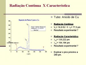 Radiao Contnua X Caracterstica n Tubo Anodo de