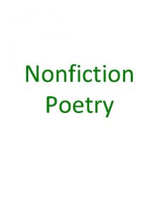 Nonfiction Poetry BUTTERFLIES ACROSTIC Butterflies are great Up