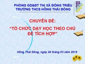 PHNG GDT TH X NG TRIU TRNG THCS