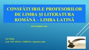 CONSFTUIRILE PROFESORILOR DE LIMBA I LITERATURA ROM N