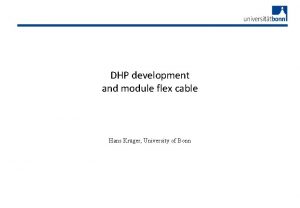 DHP development and module flex cable Hans Krger