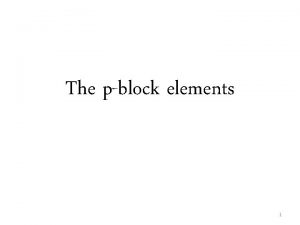 The pblock elements 1 Position of pblock in