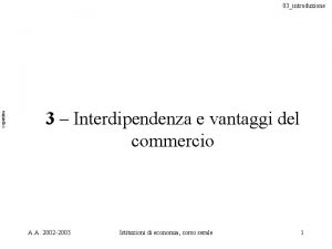 copertina 03introduzione 3 Interdipendenza e vantaggi del commercio