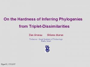 On the Hardness of Inferring Phylogenies from TripletDissimilarities