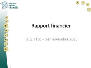 Rapport financier A G FFSc 1 er novembre