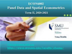 ECON 6002 Panel Data and Spatial Econometrics Term