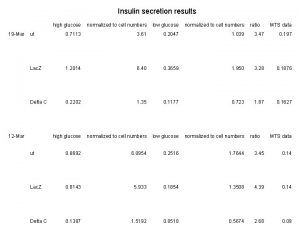 Insulin secretion results 19 Mar high glucose normalized