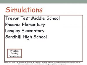 Simulations Trevor Test Middle School Phoenix Elementary Langley