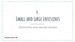 4 Small and Large Intestines Obstructive and vascular