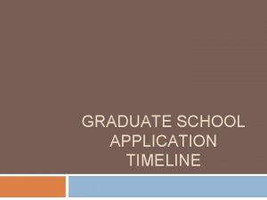 GRADUATE SCHOOL APPLICATION TIMELINE Sophomore Year What do