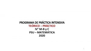 PROGRAMA DE PRCTICA INTENSIVA TERICO PRCTICO IV MB