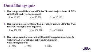 Omstllningsquiz 1 Hur mnga anstllda mste vlfrden ka