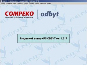 Programov zmeny v PS ODBYT ver 1 217