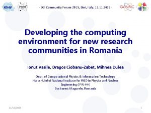 EGI Community Forum 2015 Bari Italy 11 2015