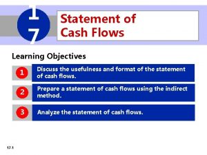 1 7 Statement of Cash Flows Learning Objectives