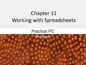 Chapter 11 Working with Spreadsheets Getting Started FAQs