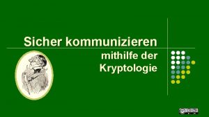 Sicher kommunizieren mithilfe der Kryptologie Hallo Bob Dein