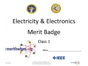 Electricity Electronics Merit Badge Class 1 Name 172022