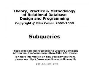 Theory Practice Methodology of Relational Database Design and