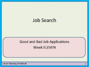 Job Search Good and Bad Job Applications Week