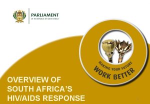 OVERVIEW OF SOUTH AFRICAS HIVAIDS RESPONSE 1 WHY