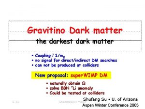 Gravitino Dark matter the darkest dark matter Coupling