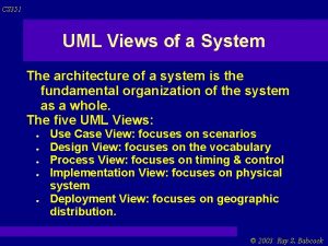 CS 351 UML Views of a System The