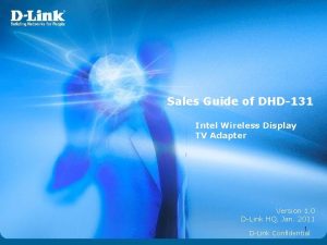 Sales Guide of DHD131 Intel Wireless Display TV