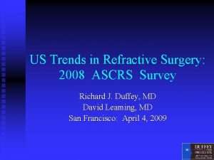 US Trends in Refractive Surgery 2008 ASCRS Survey