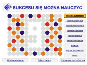 SUKCESU SI MONA NAUCZY Technik automatyk Technik informatyk