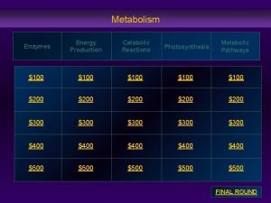 Metabolism Enzymes Energy Production Catabolic Reactions Photosynthesis Metabolic