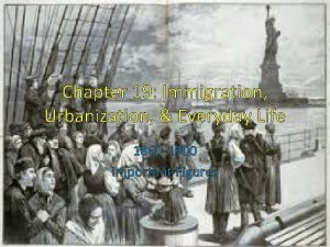 Chapter 19 Immigration Urbanization Everyday Life 1860 1900