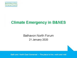 Climate Emergency in BNES Bathavon North Forum 21