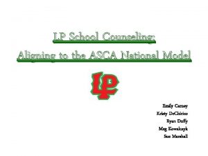 LP School Counseling Aligning to the ASCA National