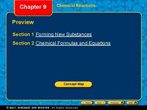 Chapter 9 Chemical Reactions Preview Section 1 Forming