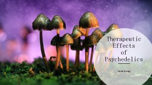 Therapeutic Effects of Psychedelics Kevin Krupp What are