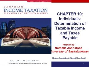 CHAPTER 10 Individuals Determination of Taxable Income and