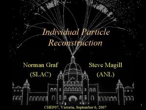 Individual Particle Reconstruction Norman Graf SLAC Steve Magill