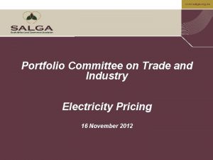 www salga org za Portfolio Committee on Trade