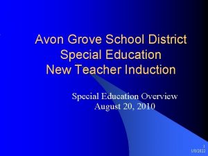 Avon Grove School District Special Education New Teacher