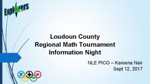 Loudoun County Regional Math Tournament Information Night NLE