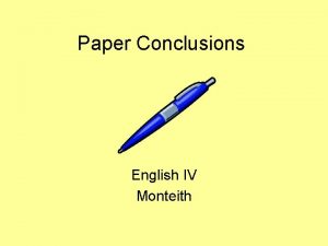 Paper Conclusions English IV Monteith Following the Triangle