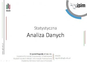 Statystyczna Analiza Danych motywacja Industry 4 0 wizja