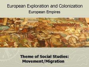 European Exploration and Colonization European Empires Theme of