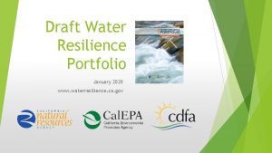 Draft Water Resilience Portfolio January 2020 www waterresilience