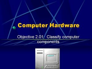 Computer Hardware Objective 2 01 Classify computer components