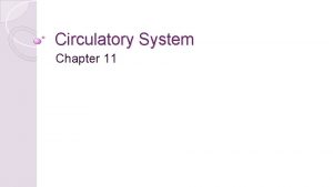 Circulatory System Chapter 11 Purpose of Circulatory System